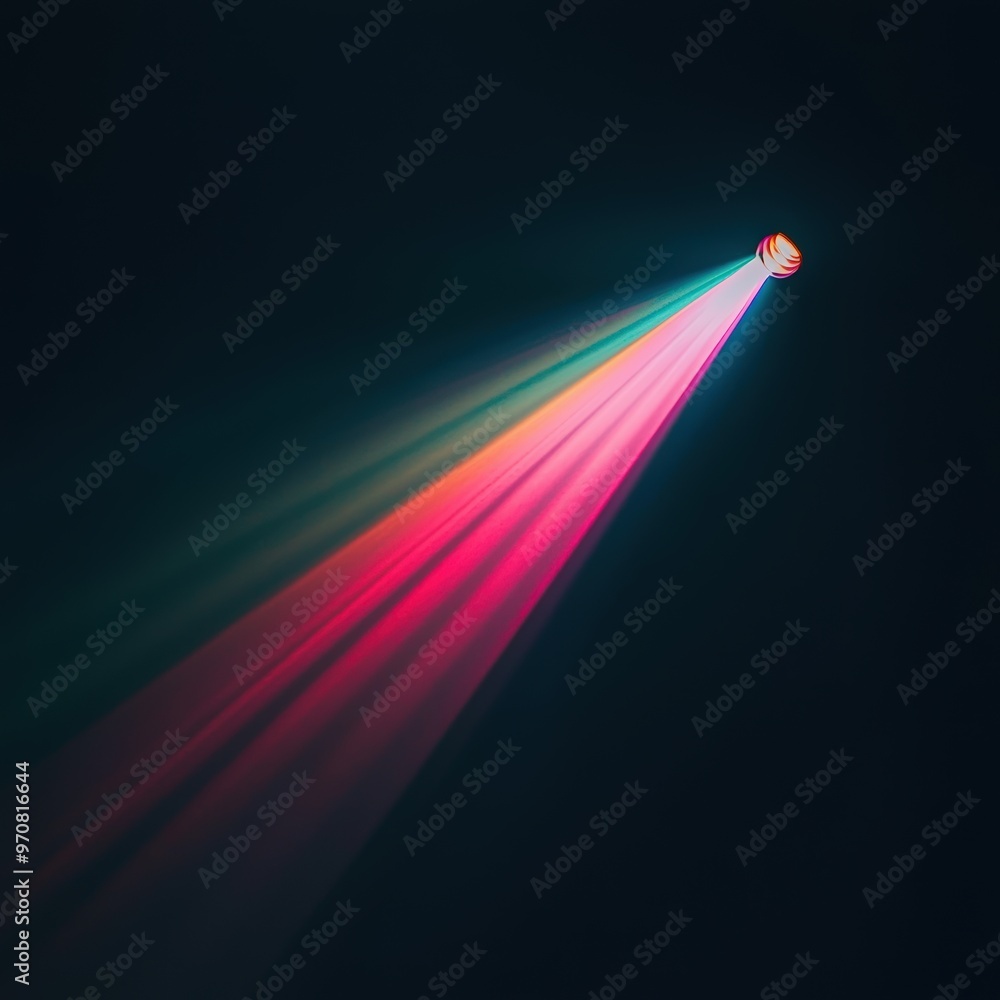 Fototapeta premium A colorful light beam shines.