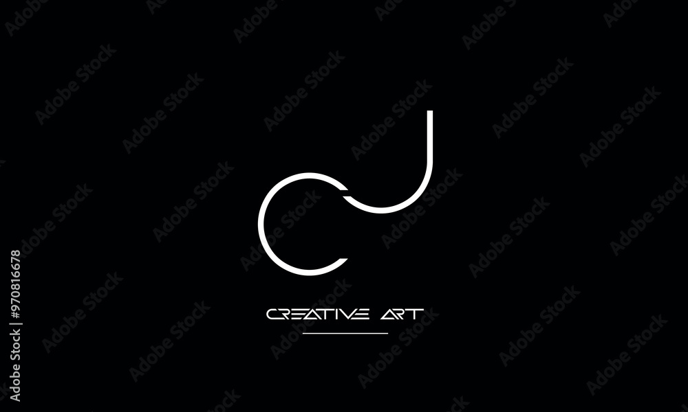 Obraz premium JC, CJ, J, C abstract letters logo monogram