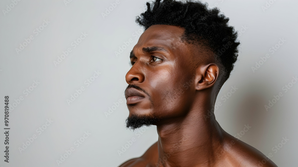 Obraz premium Underwear Portrait Fitness And Black Man Studio