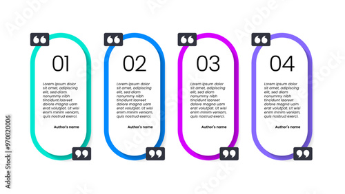 Infographic template. 4 banners with quote symbols