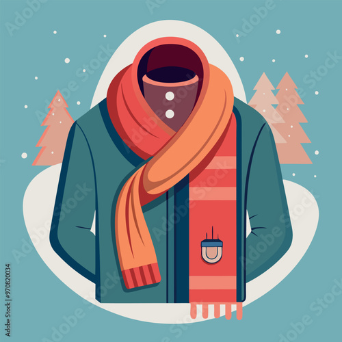 Adobe Illustrator Artwork Illustrate a stylish, adjustable heated scarf with built-in warming elements.