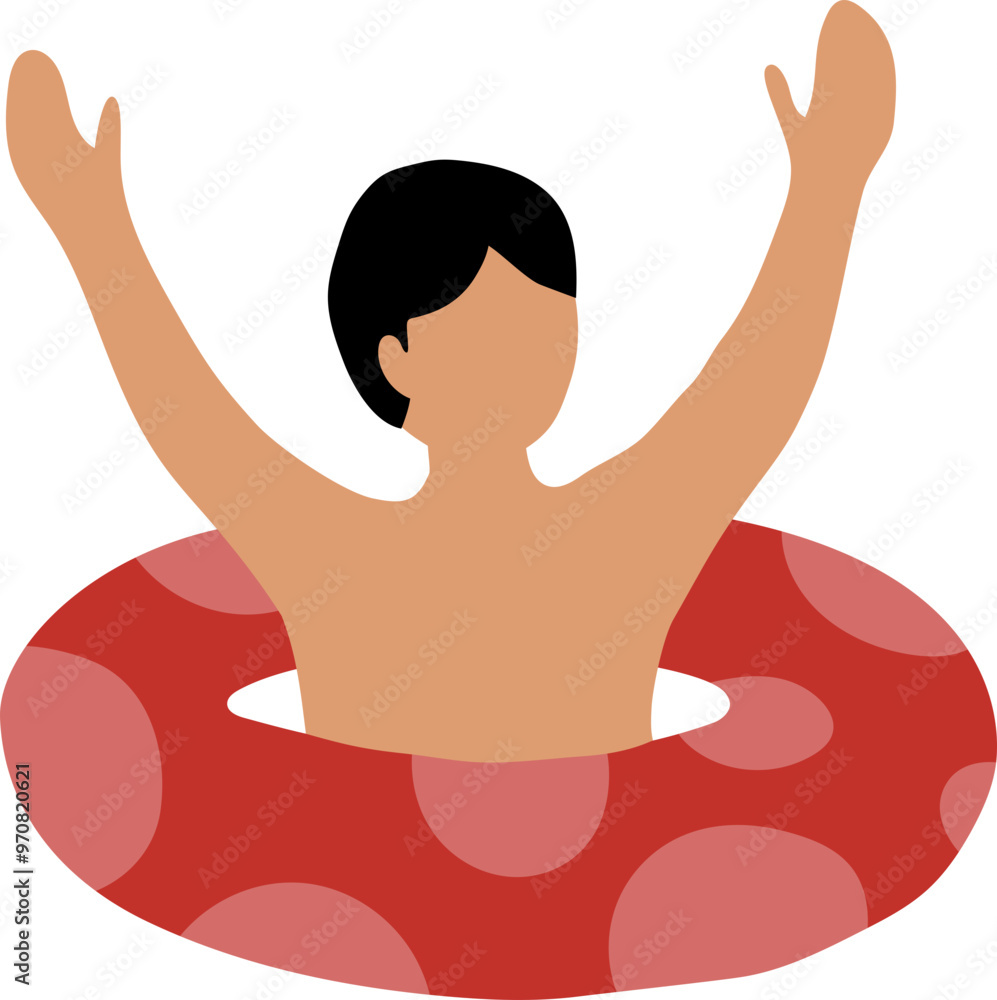 Man Swim with Buoy Flat Icon Man Swim with Buoy Flat Icon