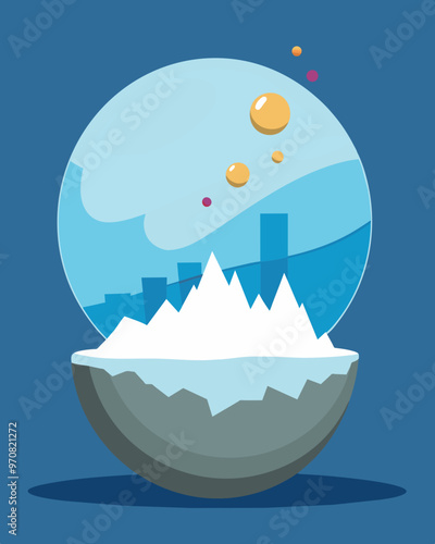 A snowball getting larger and larger representing the interest and charges accumulating on unpaid debts.. Vector illustration