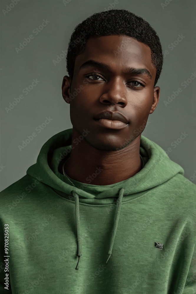 Fototapeta premium A black man in a sweatshirt