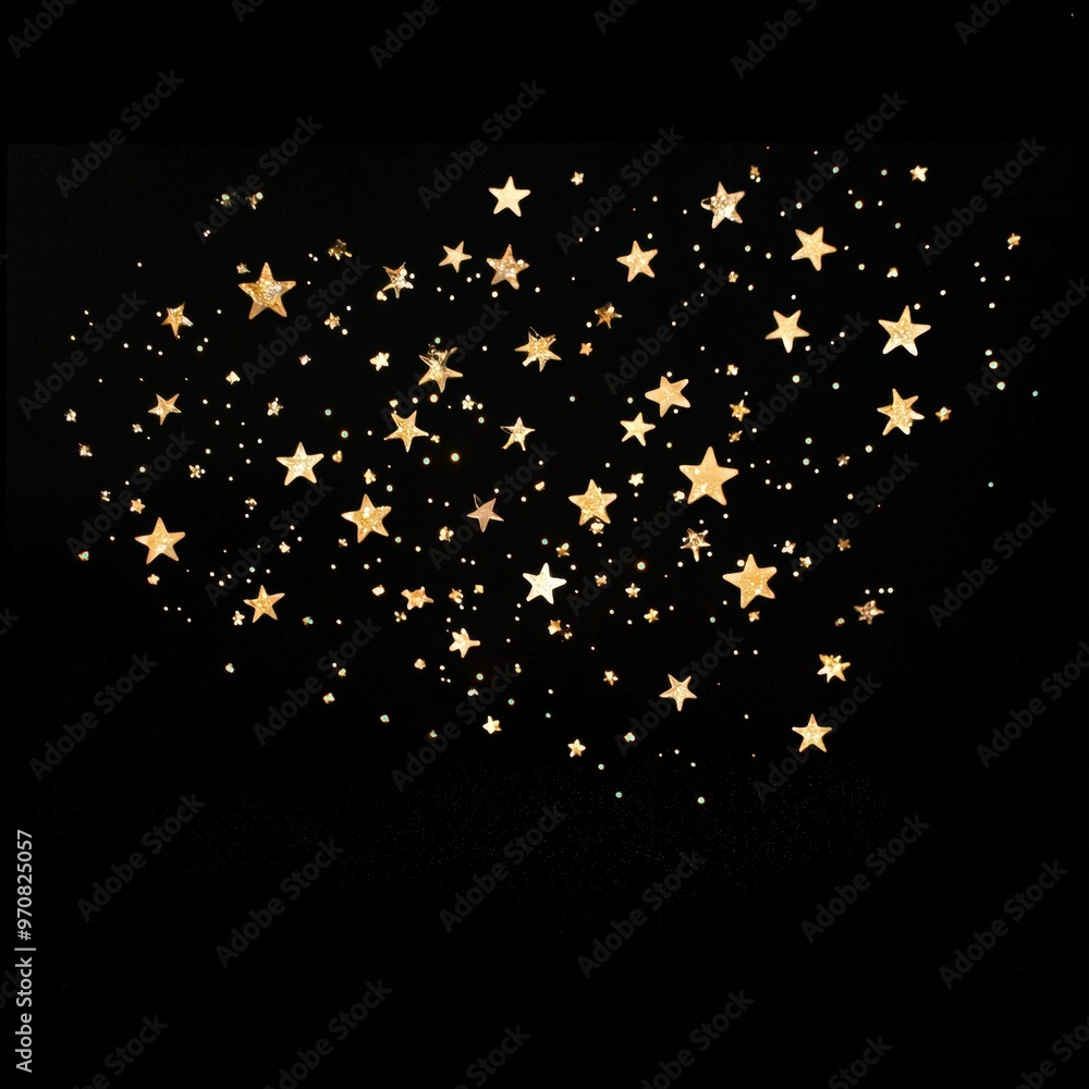 Golden stars on black Golden stars on black