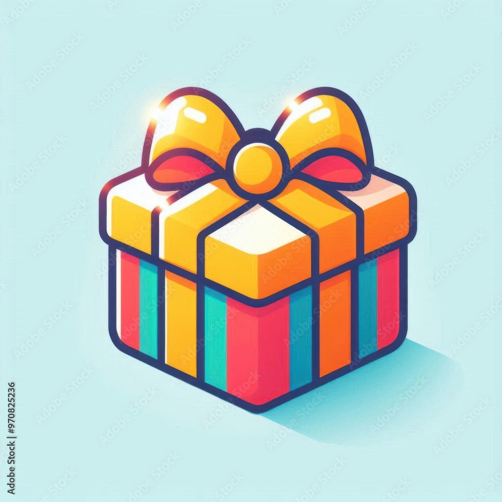 Obraz premium gift box with ribbon icon illustration