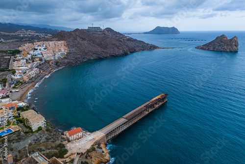 Foto Aerial view of Águilas, Murcia region, Spain, drone view