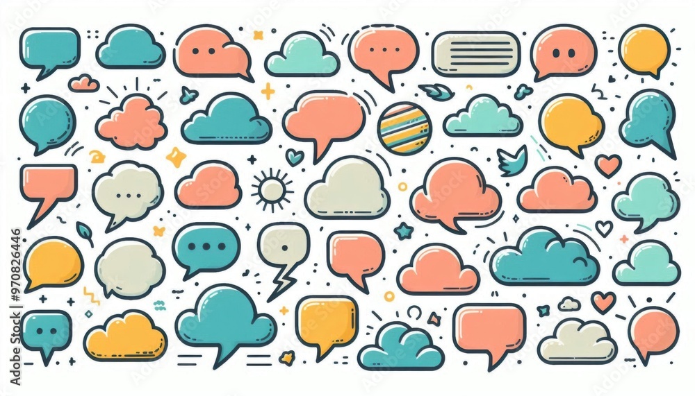 Speech Bubble set. Talk bubble. Cloud speech bubbles collection