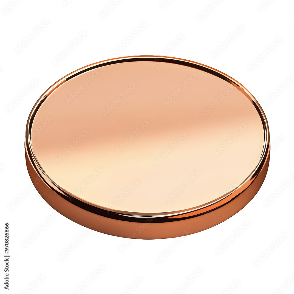 Round Copper Disk with Glossy Finish isolated on transparent background Round Copper Disk with Glossy Finish isolated on transparent background