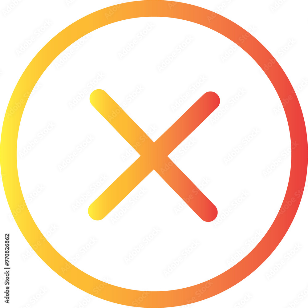 Obraz premium Cross and no icon button