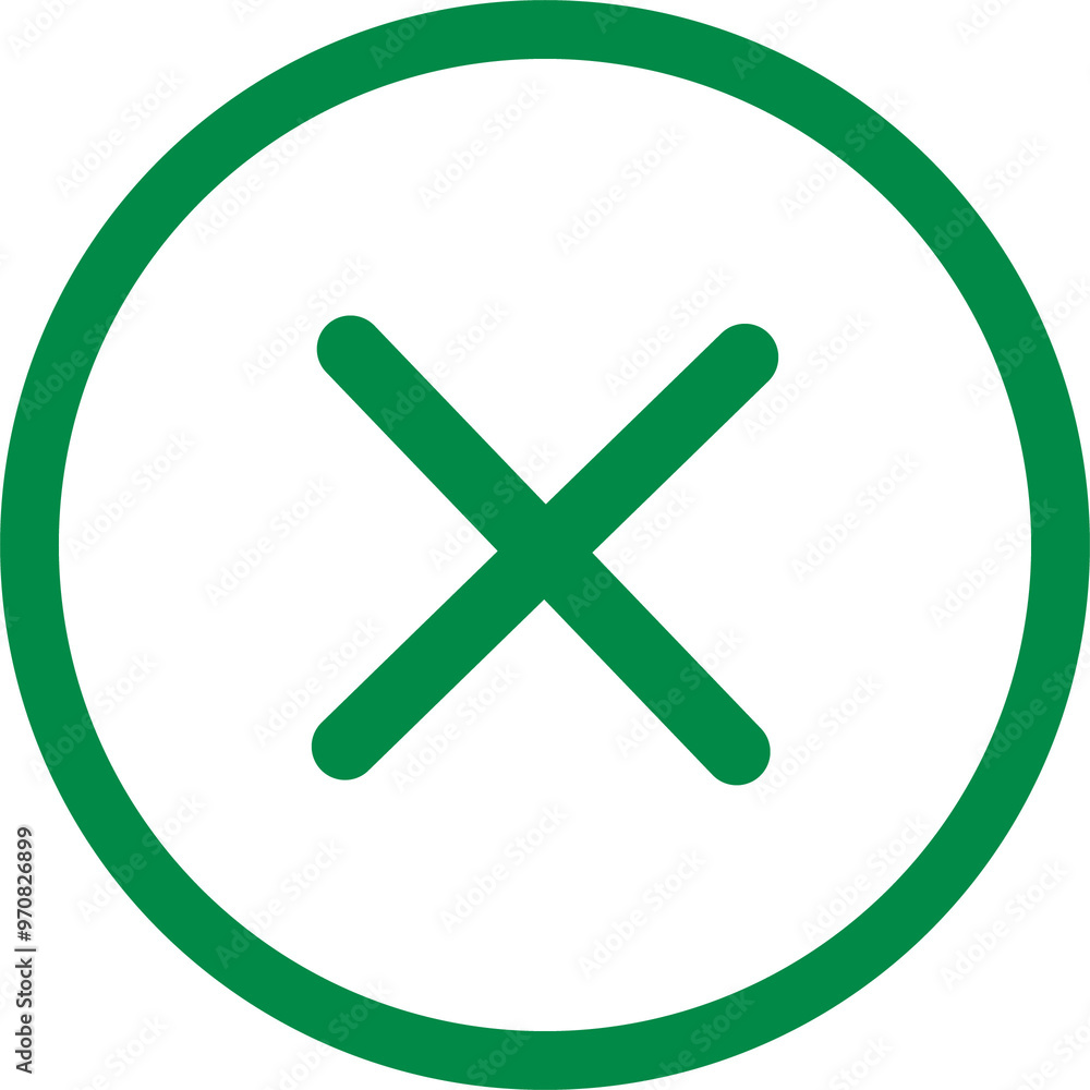 Obraz premium Cross and no icon button