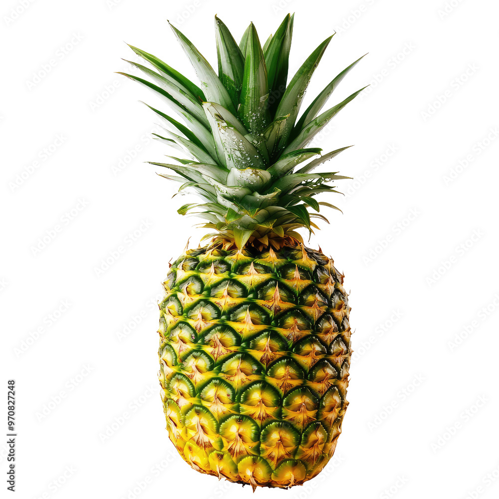 Fototapeta premium A ripe pineapple on black background