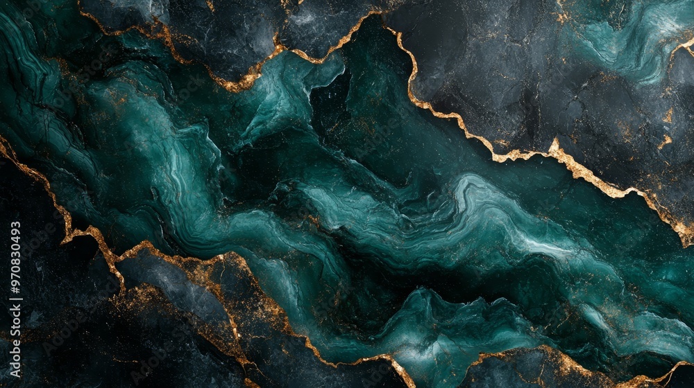 Abstract Green and Gold Marble Texture Background Abstract Green and Gold Marble Texture Background