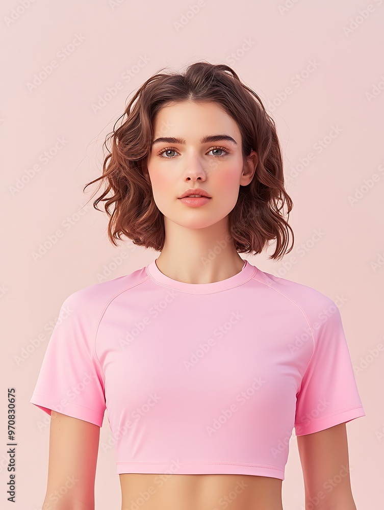 Obraz premium Minimalist Portrait of a Athletic Gym Woman
