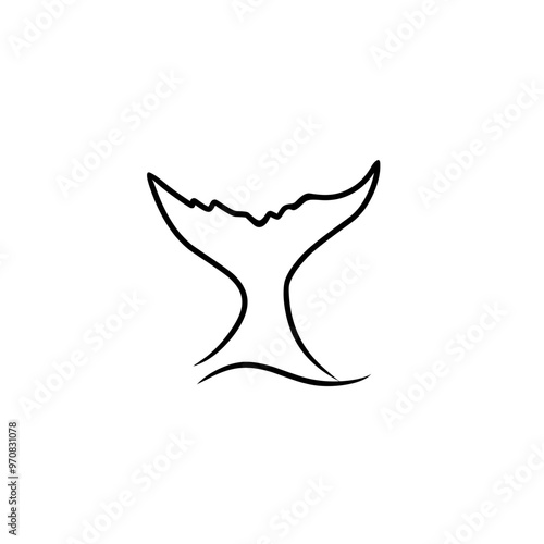 whale tail line art