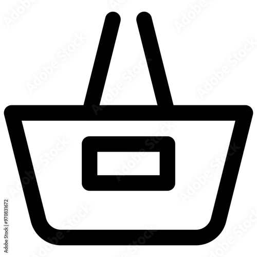 Shopping basket. Editable stroke vector icon.