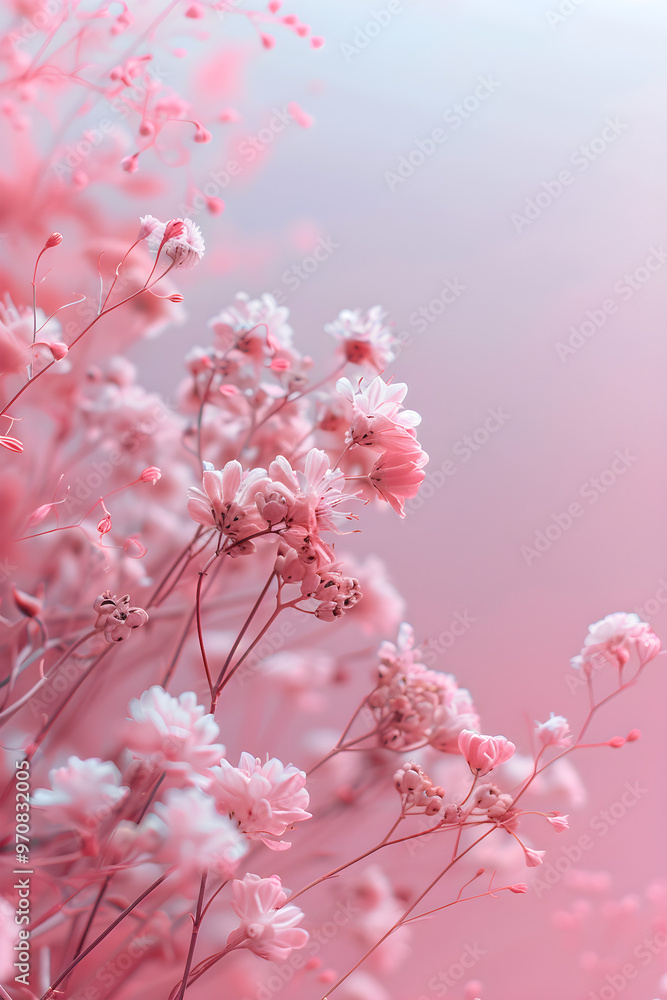 Pink flowers on a pink background Pink flowers on a pink background