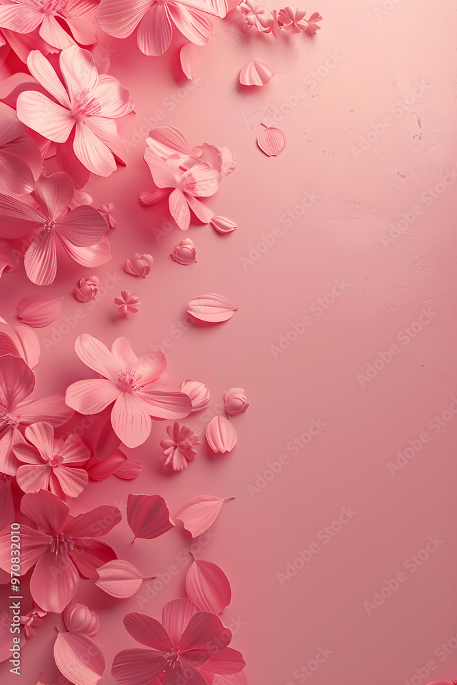 Pink flowers on a pink background Pink flowers on a pink background