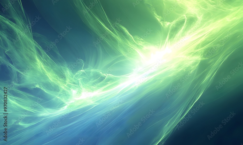 blue and bright green abstract background for space theme, Generative AI blue and bright green abstract background for space theme, Generative AI