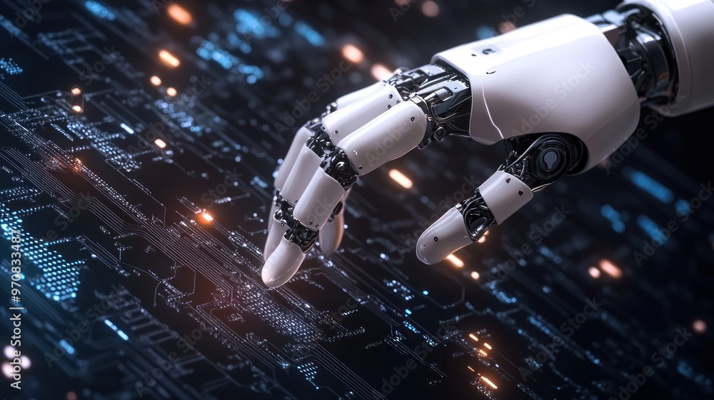 Robotic Hand Interacting with Digital Circuitry Robotic Hand Interacting with Digital Circuitry