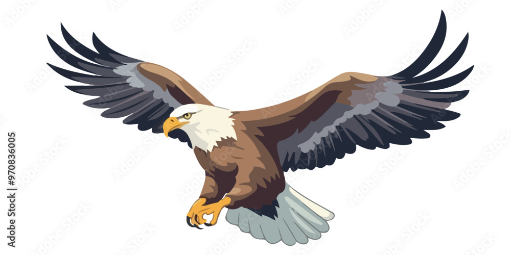 Obraz premium Eagle logo design. Image of flying eagle. Cute eagle emblem. Vector illustration.