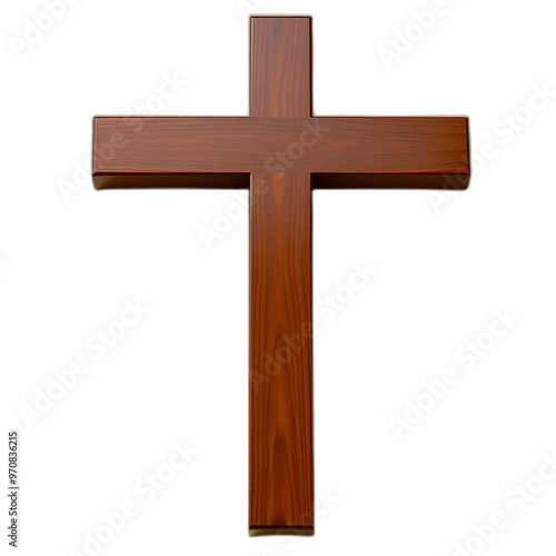 Wallpaper Mural Rich mahogany wood cross on neutral backdrop highlighting polished finish  natural grain Torontodigital.ca