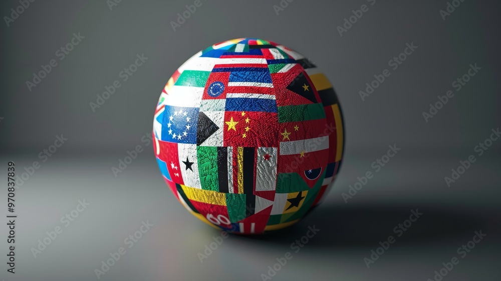 Globe with Flags of the World 3D Vector Icon 8K Realistic Globe with Flags of the World 3D Vector Icon 8K Realistic