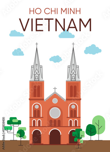 Saigon Notre-Dame Basilica hand drawn