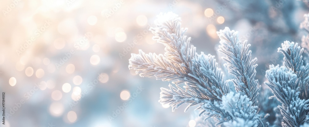 The Frosty Pine Branch Detail The Frosty Pine Branch Detail
