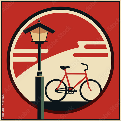 red bicycle sign