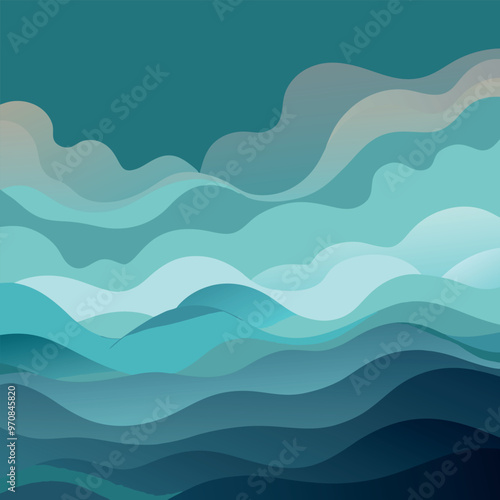 Adobe Illustrator Artwork background with overlapping waves of smoke, each layer fading softly into the next.