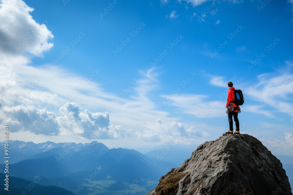 person on the top of the mountain person on the top of the mountain