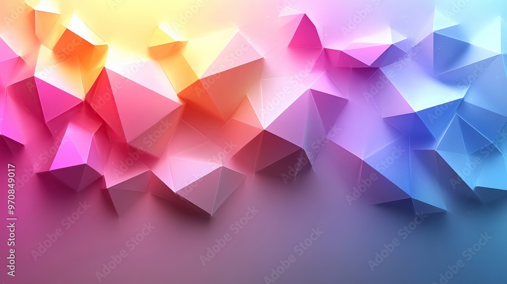 Gradient geometric background with soft pastel triangles, illustration with smooth transitions Gradient geometric background with soft pastel triangles, illustration with smooth transitions