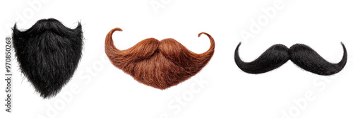 Obraz na płótnie Set of fake handlebar mustache and beard isolated on white background w salonie