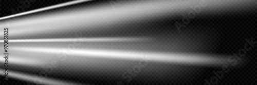 White speed lines. Traces of ray movement. On a transparent background.