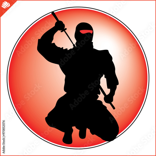 Martial art colored simbol design. Karate emblem.