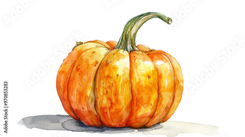 Beautiful Pumkin watercolor illustration on isolated on transparent background