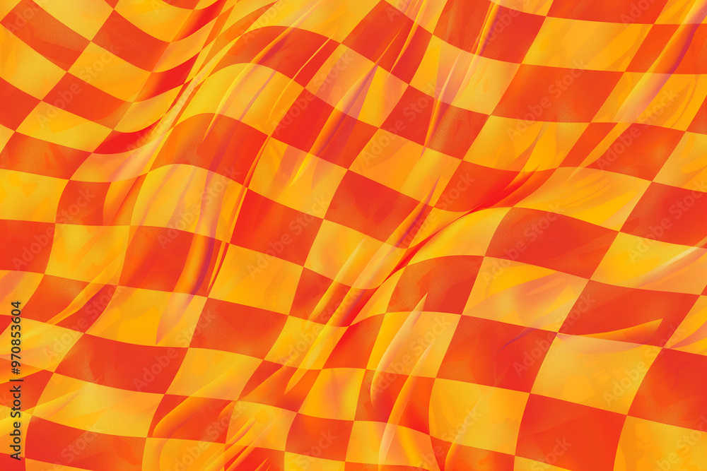A seamless orange liquid checkerboard pattern featuring a distorted, wavy texture that flows in a groovy, trippy style A seamless orange liquid checkerboard pattern featuring a distorted, wavy texture that flows in a groovy, trippy style