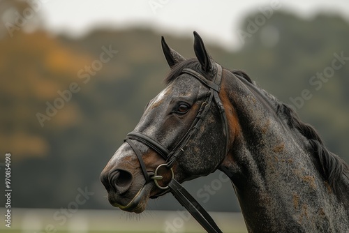 Melbourne Cup. Famous horse racing at Flemington Park Racecourse suburb of Melbourne, the most prestigious two-mile handicap in world. Horses illustration. photo