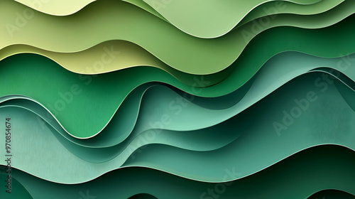 Abstract Green Wavy Paper Texture Background Animation