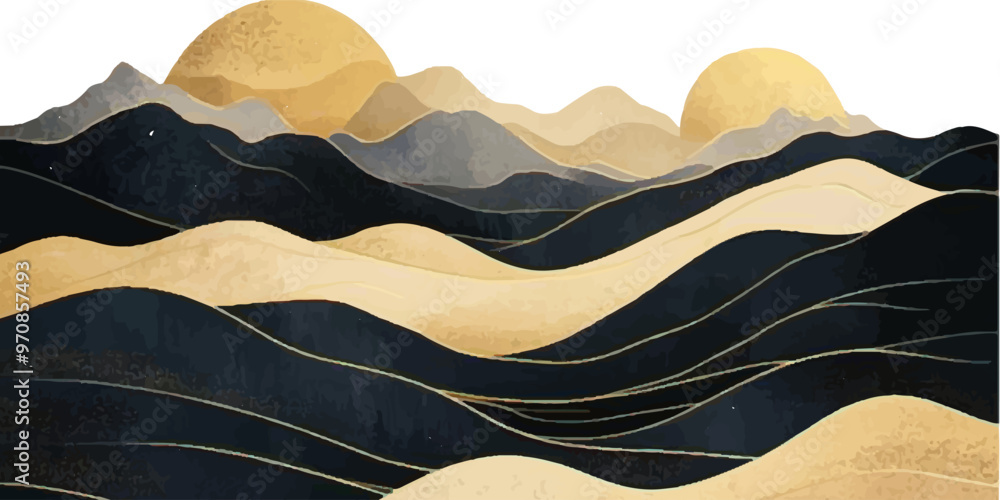 Abstract art background vector with golden lines Abstract art background vector with golden lines