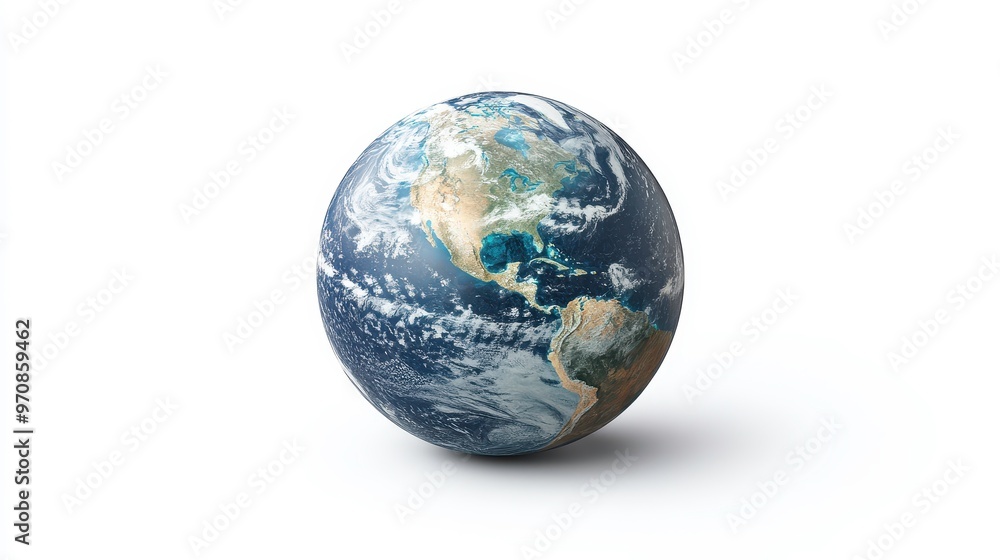 Fototapeta premium Earth clipart, element, 3D illustration, realistic, isolated on white background