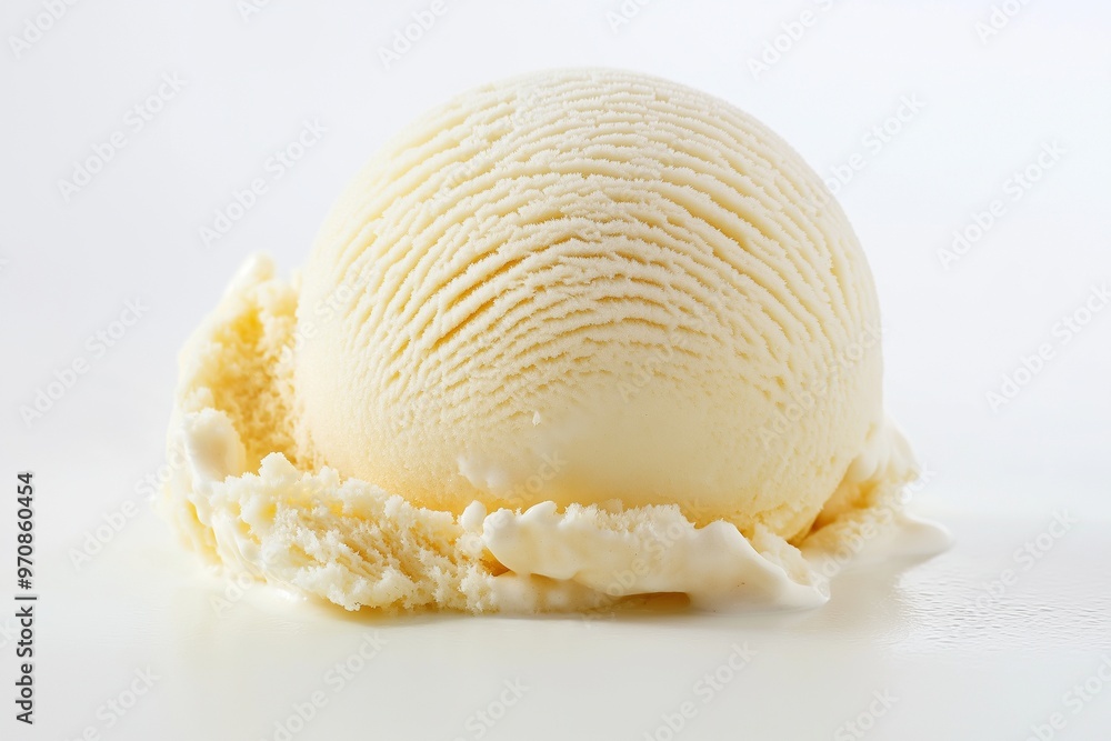 Scoop of vanilla ice cream on a white background Scoop of vanilla ice cream on a white background