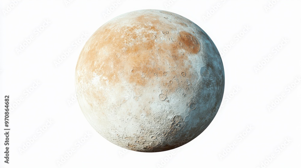 Ceres (dwarf planet) clipart, element, 3D illustration, realistic, isolated on white background Ceres (dwarf planet) clipart, element, 3D illustration, realistic, isolated on white background