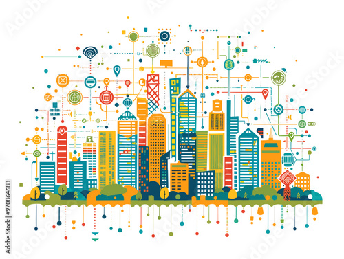 Digital Metropolis: Skyline Sentinels of the Smart City