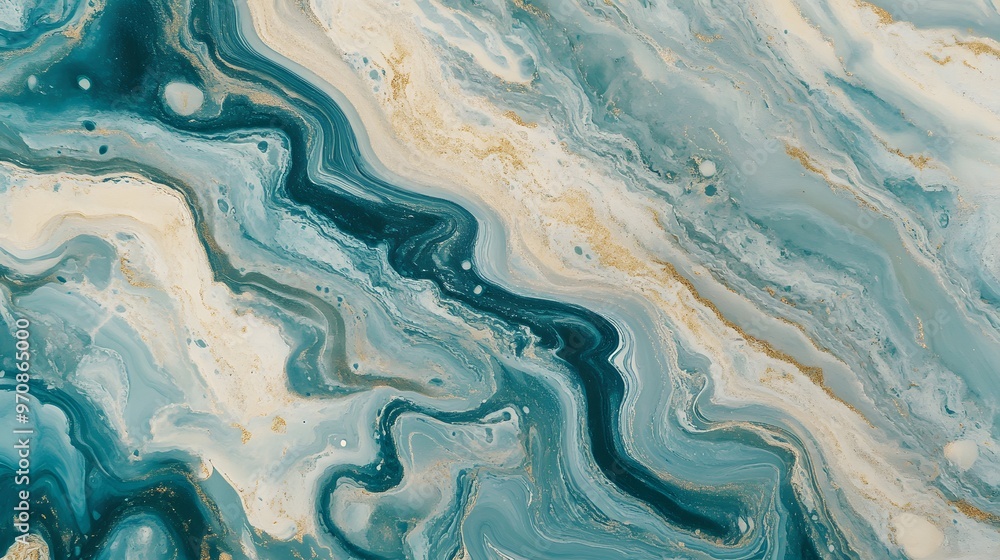 An abstract fluid art design featuring swirling patterns of teal, beige, and cream tones. The marble-like flow creates a sense of movement and organic texture. An abstract fluid art design featuring swirling patterns of teal, beige, and cream tones. The marble-like flow creates a sense of movement and organic texture.