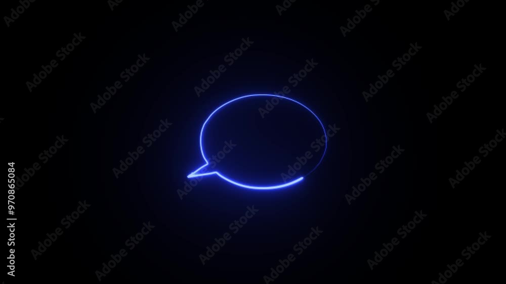 Loop neon iconic speech bubbles in bright neon lights. Chat message. Black background. Loop neon iconic speech bubbles in bright neon lights. Chat message. Black background.