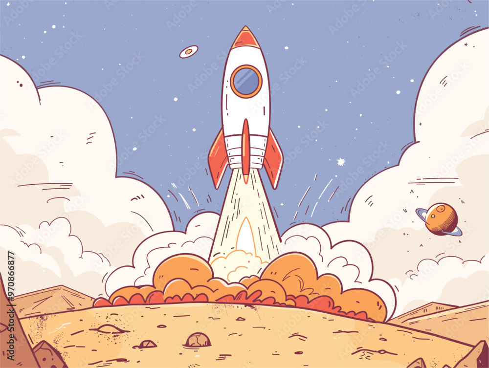 Fototapeta premium Space Conquest: Inspiring Journey into the Cosmic Frontier