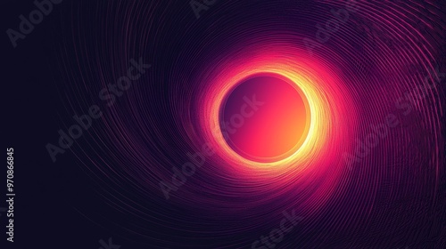 Abstract Pink and Yellow Swirling Tunnel Background