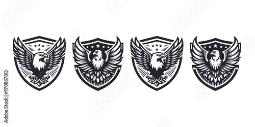eagle and shield logo vector sheet